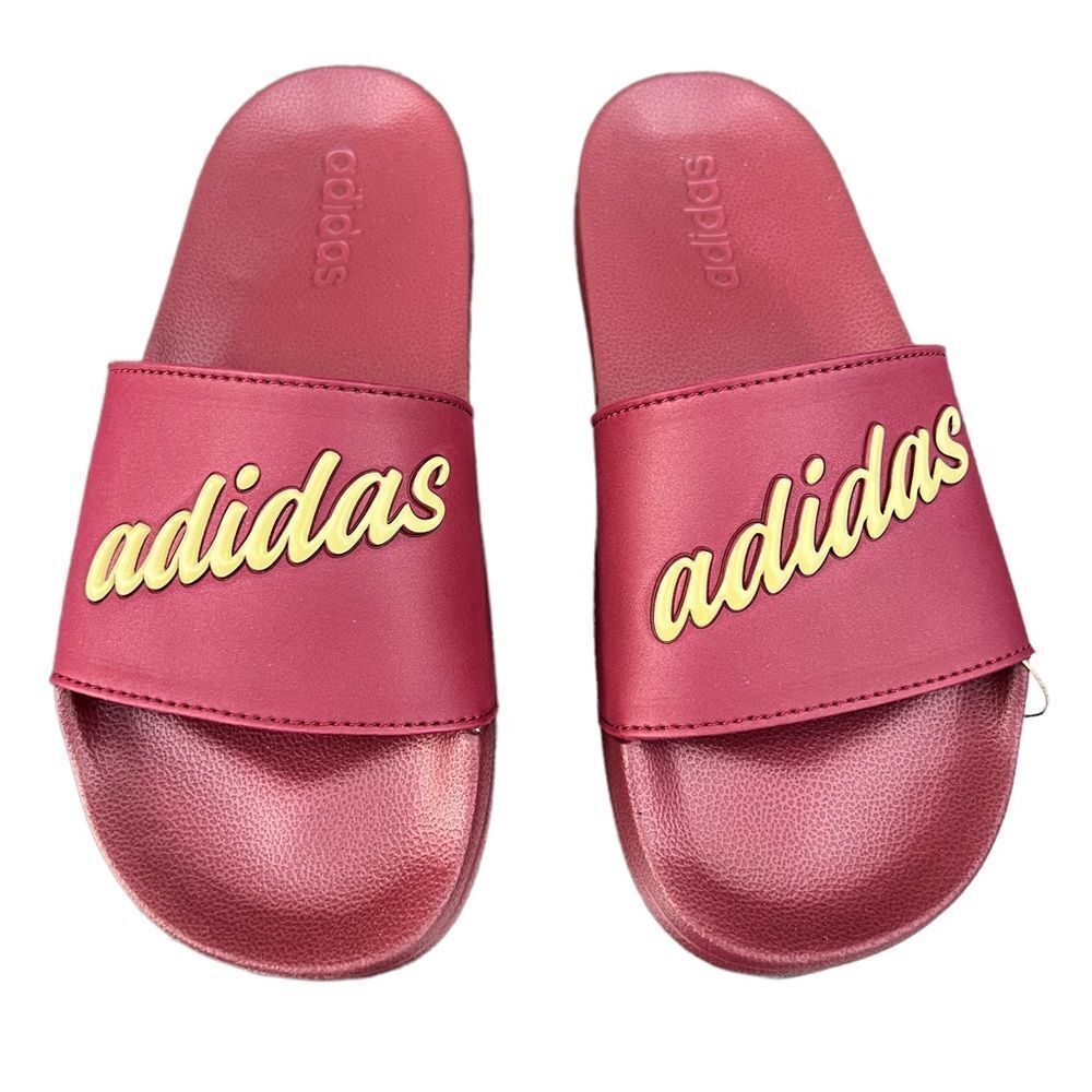 adidas ADILETTE SHOWER SLIDES Red/Sandy Beige Sandal - Picture 3 of 15